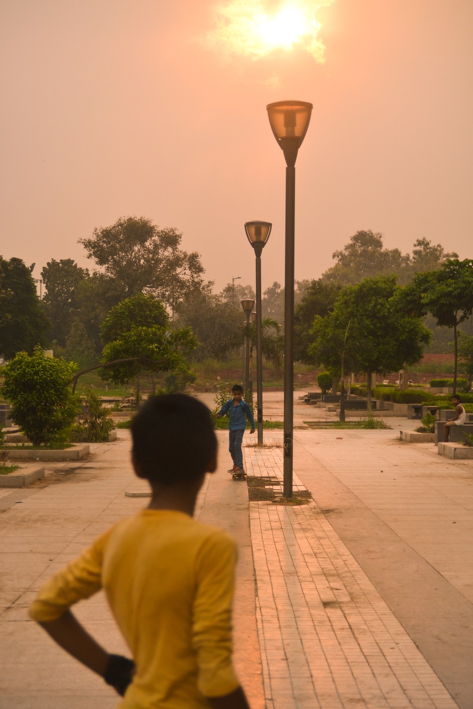 ​The youth show an immense amount of heart for the emerging sport of skateboarding in their community, and in their country. New Delhi, India. 