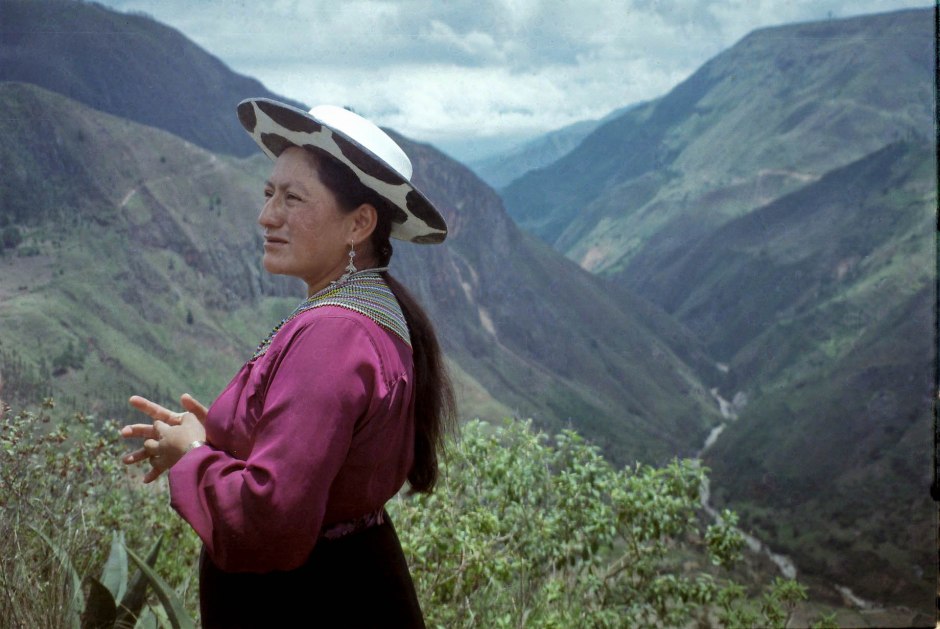 Louisa, a Saraguro native explains her villages’ history and culture. Saraguro, Ecuador.